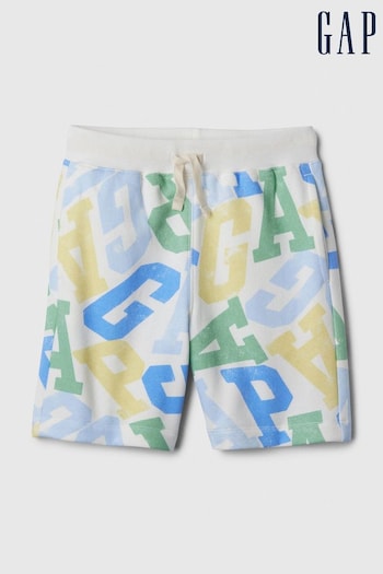 Gap White Logo Print Pull On Logo Jogger Shorts (4-13yrs) (K91440) | £12