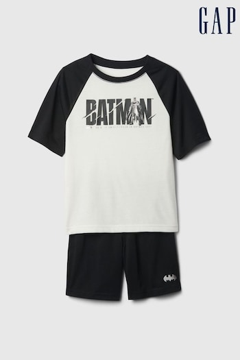 Gap Black/White DC Recycled Batman Short Sleeve Pyjama Set (K91461) | £25