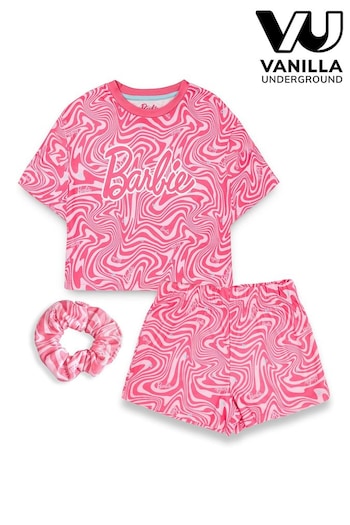 Vanilla Underground Pink Girls Barbie Short Leg Pyjamas (K91479) | £16