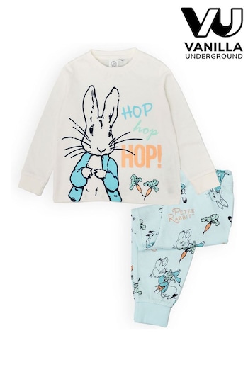 Vanilla Underground White Peter Rabbit Kids Licensed Pyjamas (K91484) | £16