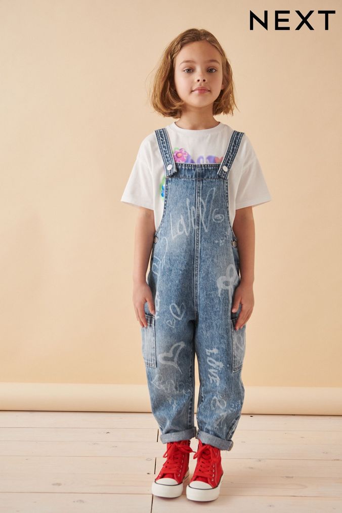 Childrens denim dungarees on sale