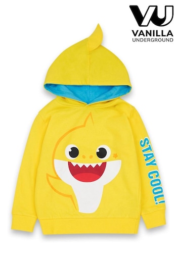 Vanilla Underground Yellow Baby Shark Kids Character Hoodie (K91503) | £17