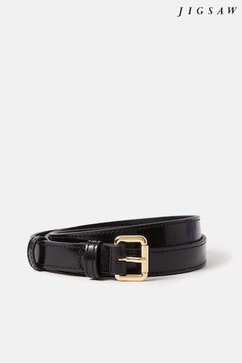 Jigsaw Black Skinny Leather Belt (K91528) | £60