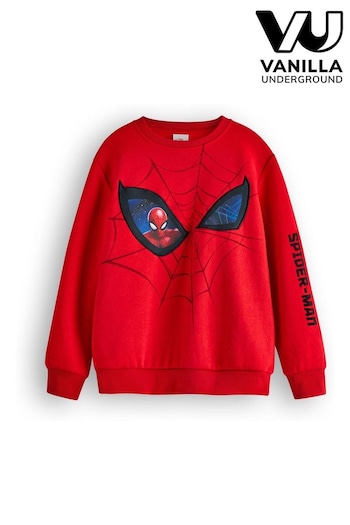 Vanilla Underground Red Boys Spider-Man Sweatshirt (K91535) | £17