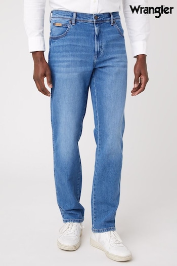 Wrangler Light Blue Denim Texas Authentic Straight Fit Long Jeans (K91569) | £85
