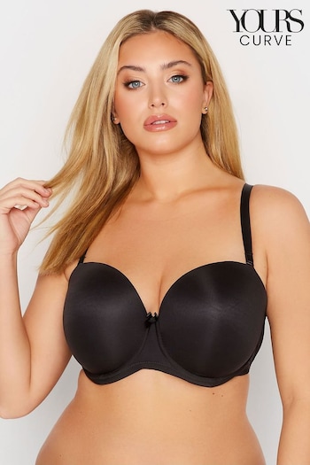 Yours Curve Black Moulded Underwired Full Cup Multiway Bra With Removeable Straps (K91570) | £24
