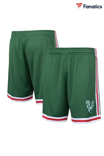 Fanatics Green NBA Milwaukee Bucks Hardwood Classics Road Swingman Shorts (K91637) | £70