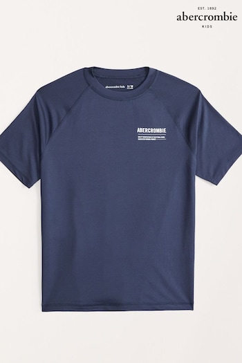 Abercrombie & Fitch Blue Short Sleeve Logo Rash Vest (K91653) | £24