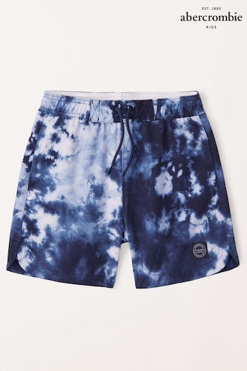 Abercrombie & Fitch Blue Tie Dye Print Swim Sequin Shorts (K91654) | £39