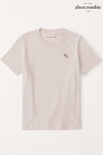 Abercrombie & Fitch Natural Plain Small Logo T-Shirt (K91655) | £13
