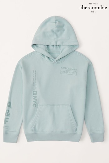 Abercrombie & Fitch Blue Relaxed Fit Graphic Hoodie (K91666) | £40
