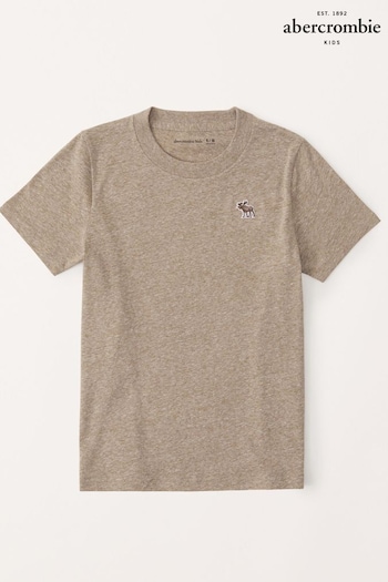 Abercrombie & Fitch Natural Plain Small Logo T-Shirt (K91667) | £13