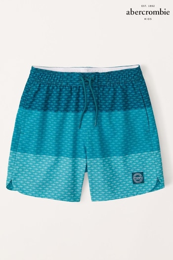 Abercrombie & Fitch Green Colourblock Swim leather Shorts (K91693) | £39