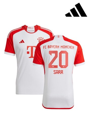 adidas White FC Bayern Home Shirt 2023-24 - Sarr 20 (K91694) | £70