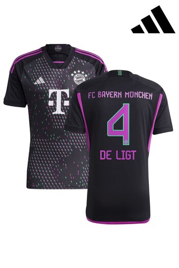 adidas Black FC Bayern Away Shirt 2023-24 - de Ligt 4 (K91721) | £95