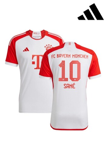 adidas White FC Bayern Home Shirt 2023-24 - Sane 10 (K91746) | £95