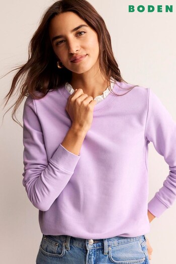 Boden Purple Broderie Trim Sweatshirt (K91796) | £65