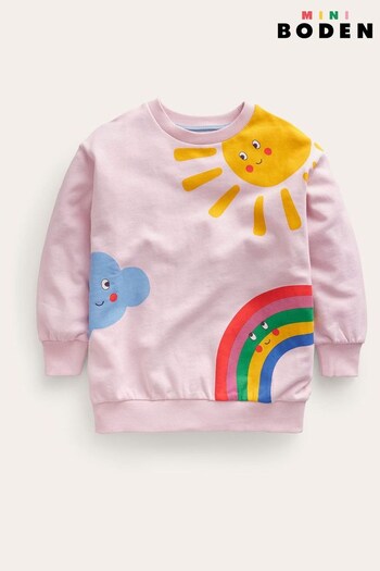 Boden Pink Relaxed Longline Sweatshirt (K91812) | £27 - £32