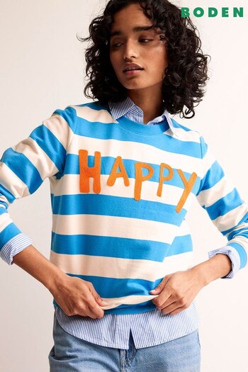 Boden Blue Hannah Embroidered Sweatshirt (K91825) | £65