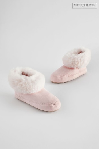 The White Company Pink Faux Fur Boot Slippers (K91846) | £24