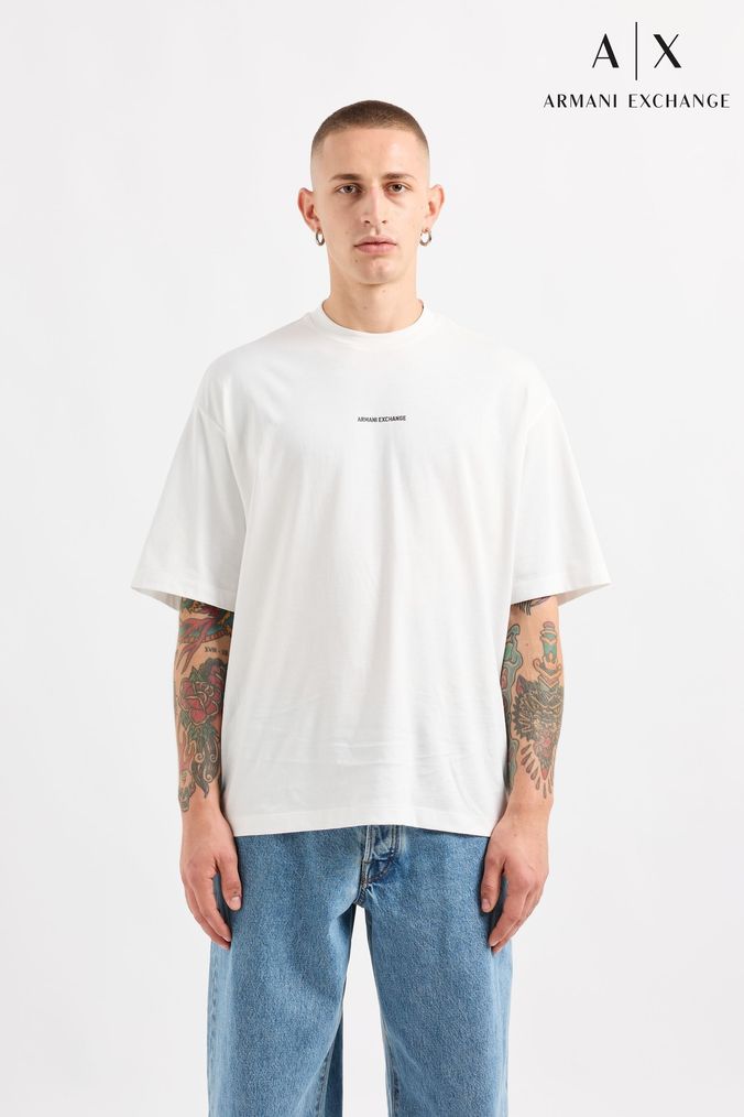 ArvindShops Shirts Half Sleeve Single Tops Online Buy Men s Armani Exchange Medium T Ea7 Emporio Armani flared hem T shirt dress
