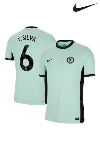 Nike sugar Green Chelsea Third Vapor Match Shirt 2023-24 - T. Silva 6 (K92184) | £143