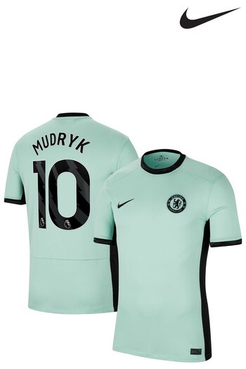 Nike Green Chelsea Third Stadium Shirt 2023-24 - Mudryk 10 (K92185) | £98