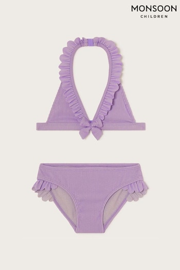 Monsoon Purple Sparkle Ribbed Bikini Set (K92314) | £22