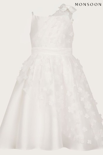 Monsoon White Floral Lauren Asymmetric Dress (K92315) | £62 - £72