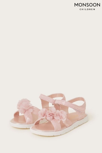 Monsoon Pink Lace Corsage Sandals (K92327) | £24 - £26