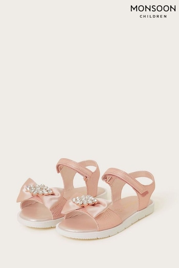Monsoon Gold Sequin Bow Sandals (K92329) | £26 - £28