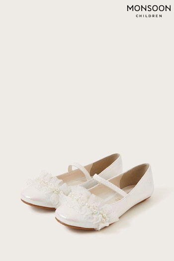 Monsoon Natural Pearly Two Part Ballet Flats (K92331) | £26 - £30