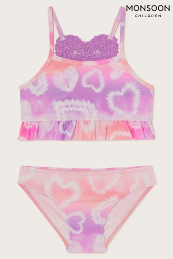 Monsoon Purple Tie Dye Heart Bikini Set (K92392) | £19