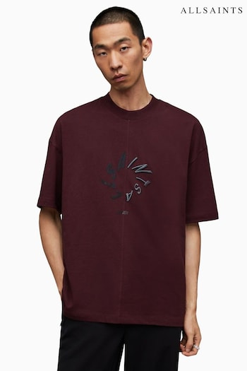 All Saints Red Halo Crew T-Shirt (K92421) | £55