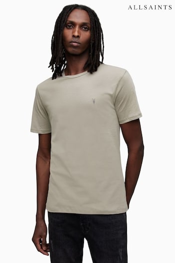 AllSaints Grey VBrace Short Sleeves Crew T-Shirt (K92434) | £35