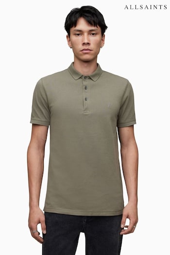 AllSaints Grey Reform Short Sleeve Polo Shirt (K92460) | £65