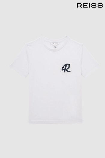 Reiss White Jude Teen Cotton Crew Neck T-Shirt (K92497) | £20