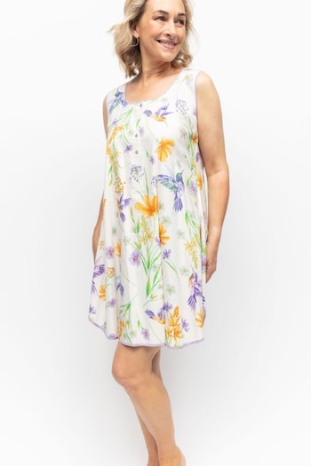 Nora Rose Cream Leaf Print Swing Nightdress (K92641) | £35