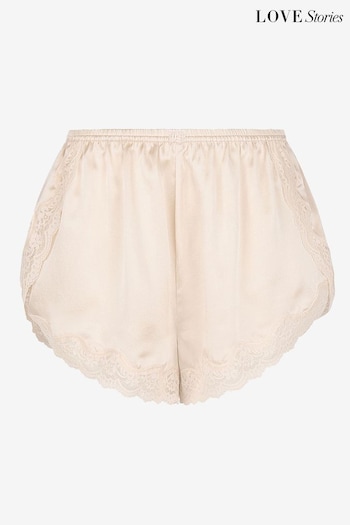 Love Stories Cream Mae Silk Shorts (K92667) | £110