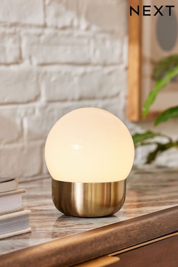 Brass Pod Rechargeable Battery Operated Touch Table Lamp (K92692) | £25