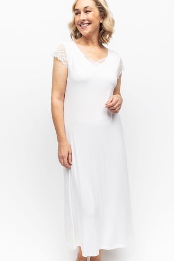 Nora Rose White Jersey Long Nightdress (K92701) | £52