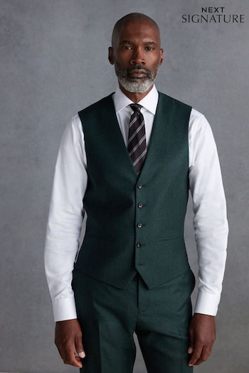 Green Signature Zignone Flannel Suit Waistcoat (K92771) | £90