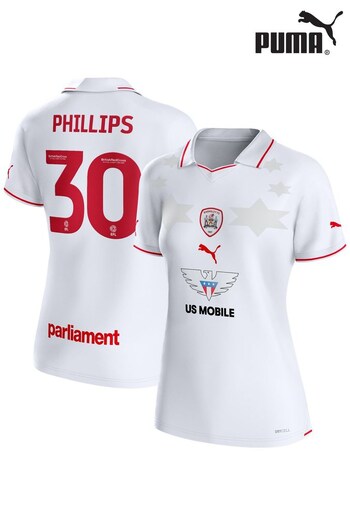 Puma White Barnsley Away Shirt 2023-24 - Phillips 30 (K92807) | £65