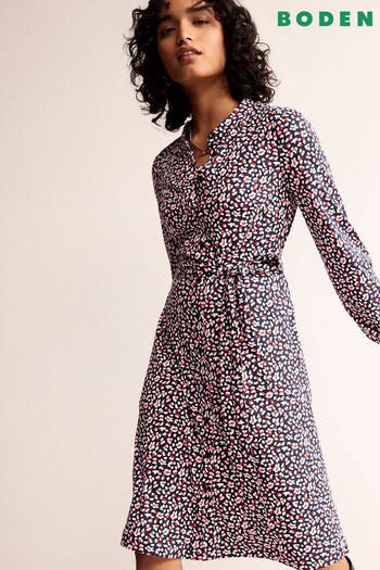 Boden Blue Petite Julia Jersey Shirt Dress (K92858) | £80