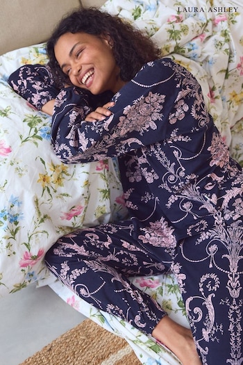 Laura Ashley Navy/Pink 100% Cotton Pyjamas (K93004) | £35