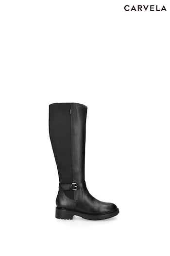 Carvela Comfort Margot Black High logo Boots (K93026) | £249