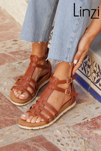 Linzi Brown Tour Closed Back Gladiator Style Sandals (K93203) | £32