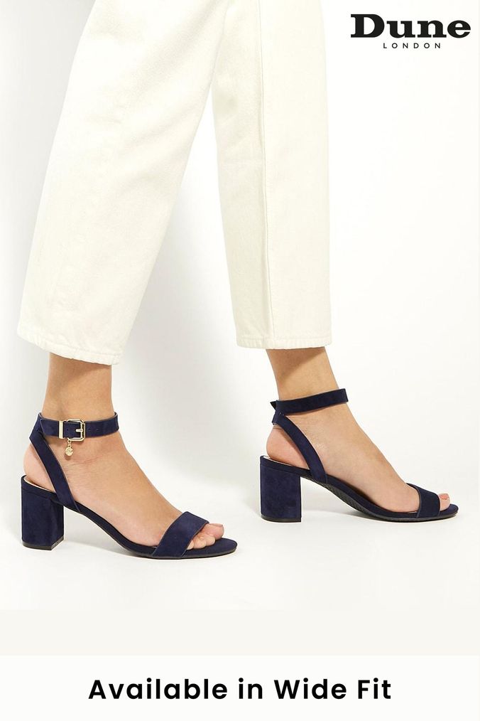 Navy blue block 2025 heel sandals uk