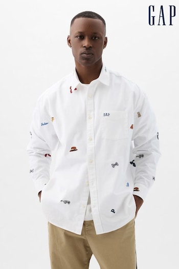Gap White Dapper Dan Embroidered Oxford Shirt (K93235) | £65
