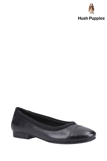 Hush Puppies Senior Emma Black Shoes (K93258) | £50